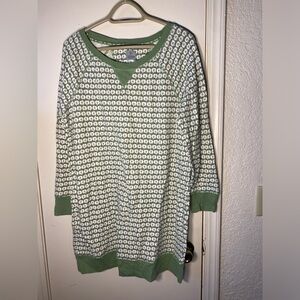 Jane & Bleecker Green Apple Long-sleeved Sleep Shirt